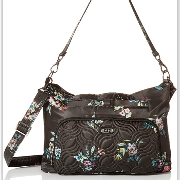 lug Handbags - Lug SAMBA XL Bouquet Black with built in wallet crossbody purse bag